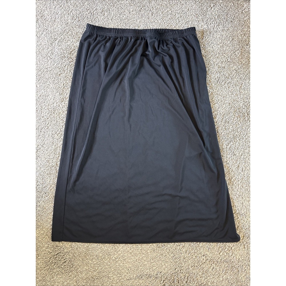 Kathie Lee Women Slit Maxi Skirt Black‎ Plus Size 22W